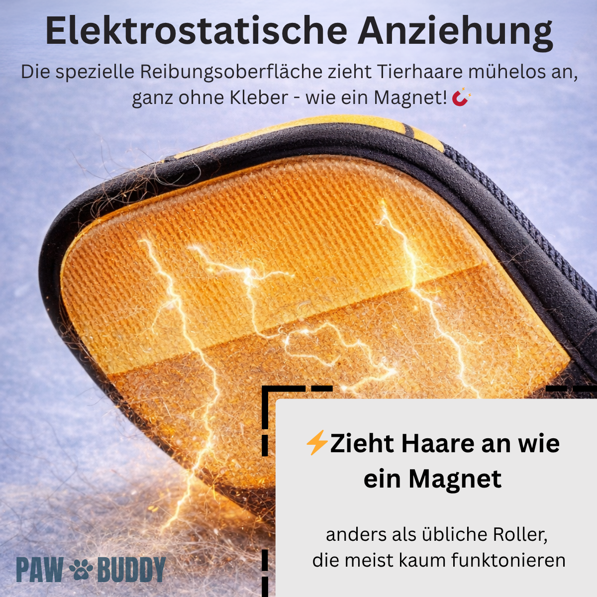 PawBuddy™ Haarentferner - Elektrostatische Anziehung der Haare