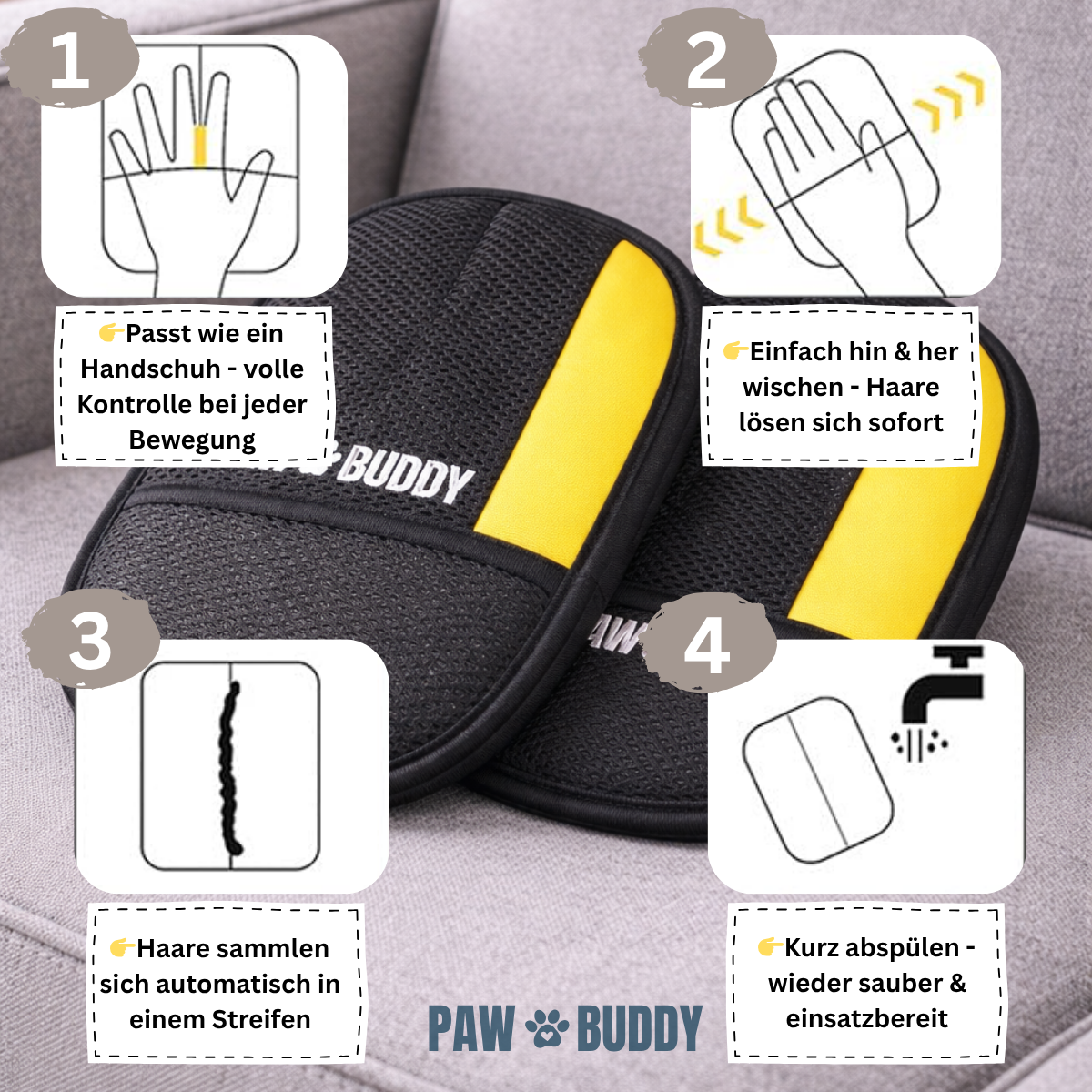 PawBuddy™ Haarentferner - Elektrostatische Anziehung der Haare
